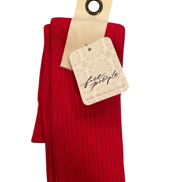 Free People Women’s Super Scrunch Solid Socks Candy Red - Picture 5 of 10